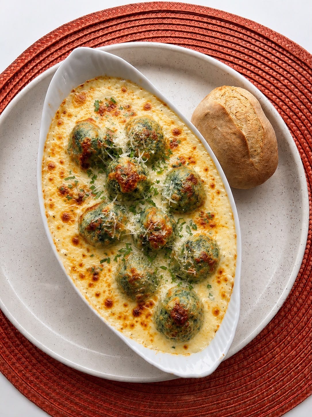 Malfatti con salsa de quesos